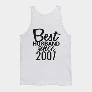 'Best Husband Since 2007' Sweet Wedding Anniversary Gift Tank Top